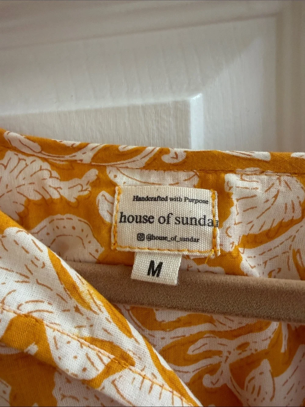 Flowy Yellow Floral Tie-Neck Tunic Top - Picture 2 of 3